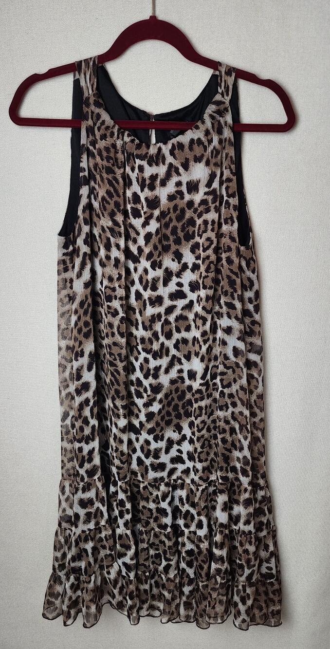 Voir Voir Dress Women 10 leopard print office party cocktail animal flowy mature